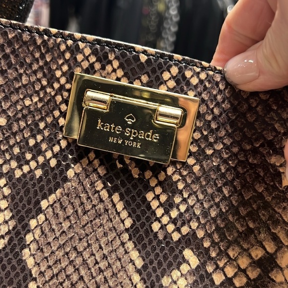 Kate Spade Millenium Park Pacey Python Tote Handbag Brown and Black - Picture 2 of 14